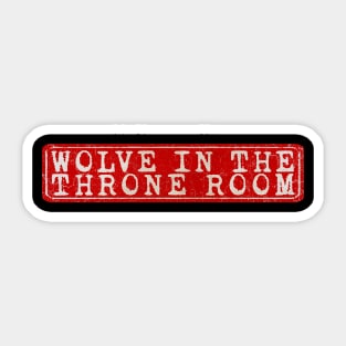vintage retro plate Wolves in the Throne Room Sticker